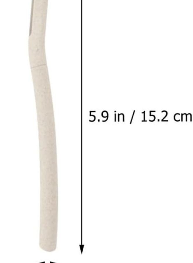 DECHOUS 3pcs Stainless Steel Eyebrow Razor Set with Wheat Straw Handle for Facial Hair Removal and Brow Shaping - Image 2